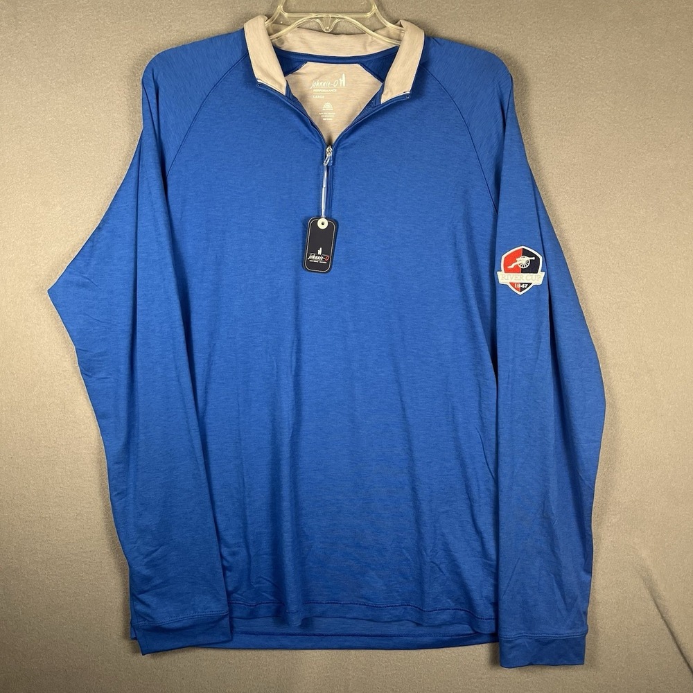 NWT JOHNNIE-O Vaughn men's Large Pullover 1/4 zip long sleeve Performance shirt